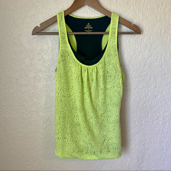 {Prana} Athletic Mika Neon Yellow Tank Size Small - Picture 3 of 9